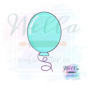 Balloon Cookie Cutter, Balloon with String Cookie Cutter, Birthday Balloon Cookie Cutter