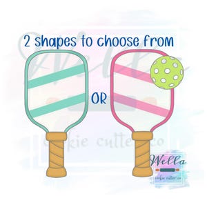 Pickleball Paddle Cookie Cutter with or without Ball