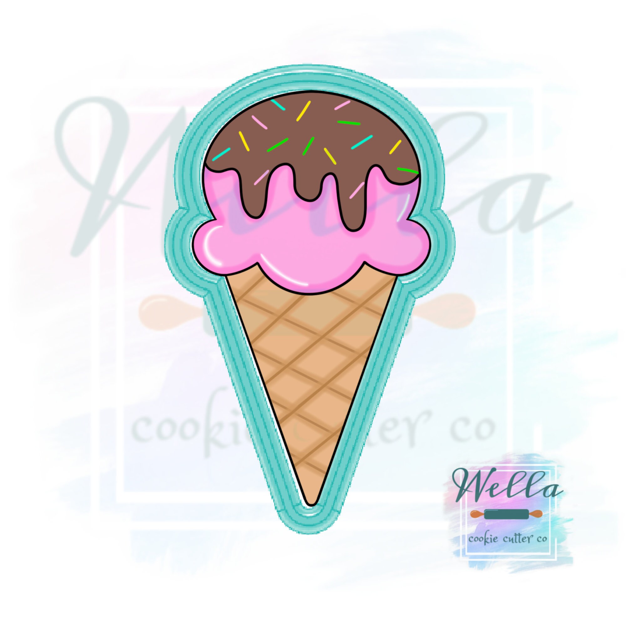 Ice Cream Waffle Cone Cookie Cutter Ice Cream Cone Cookie Etsy