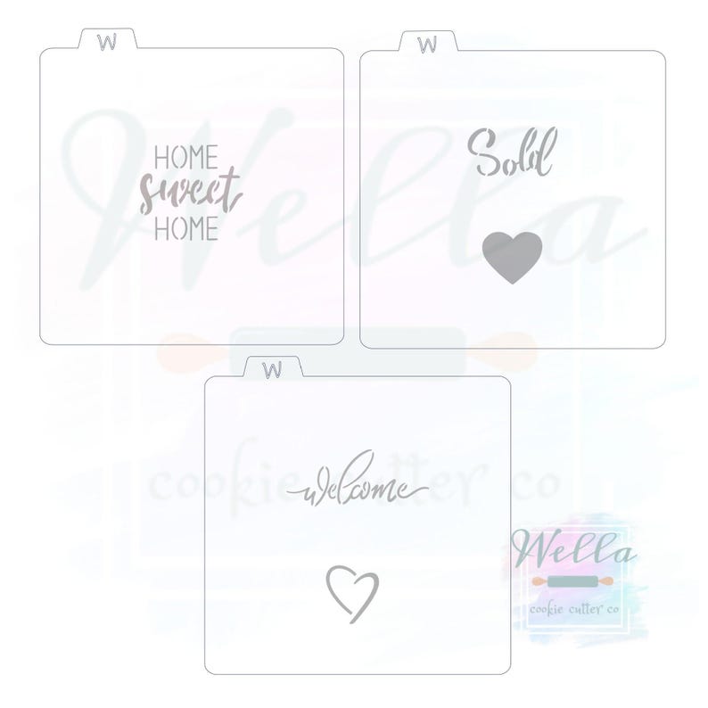 Housewarming Cookie Cutter Set with Optional Stencils, Realtor Cookie Cutter Set image 6