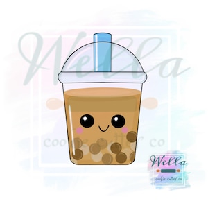 Tea Boba Drink Cup Cookie Cutter, Coffee Drink Cookie Cutter, Drink with Straw Cookie Cutter