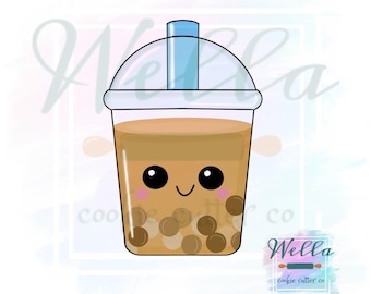 Tea Boba Drink Cup Cookie Cutter, Coffee Drink Cookie Cutter, Drink with Straw Cookie Cutter