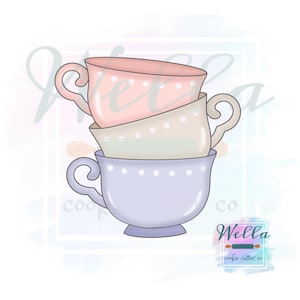 Stacked Tea Cups Cookie Cutter