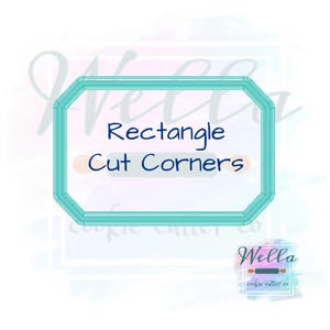 Rectangle Plaque with Cut Corners Cookie Cutter, Rectangle Cookie Cutter, Plaque Cut Corners Cookie Cutter
