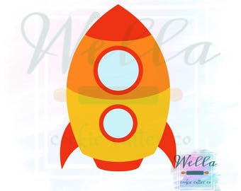 Space Rocket Chubby Cookie Cutter, Space Themed Cookie Cutter