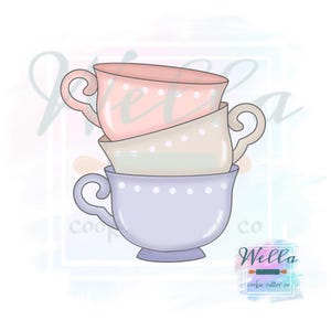 Stacked Tea Cups Cookie Cutter