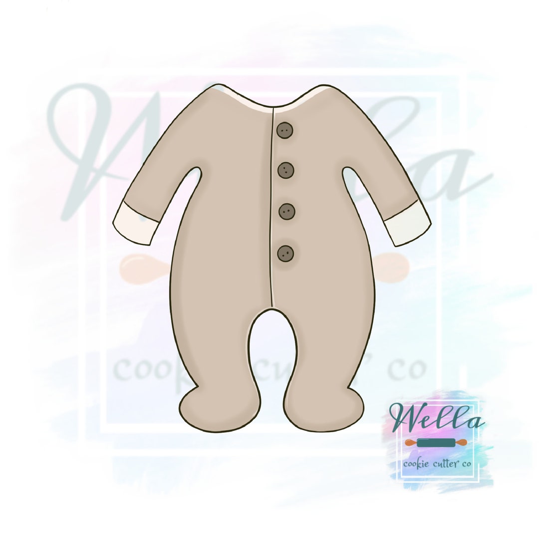 Baby Pj's Cookie Cutter Baby Footie Jammies Cookie Etsy