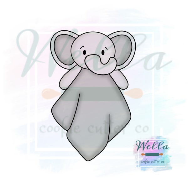 Baby Elephant Blanket Cookie Cutter with Optional Stencil, Baby Elephant Cookie Cutter