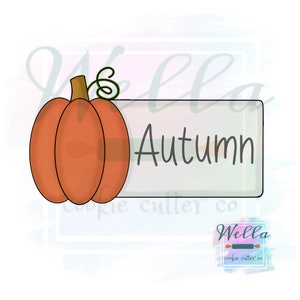 Pumpkin Name Plaque #2 Cookie Cutter, Pumpkin Place Holder Cookie Cutter