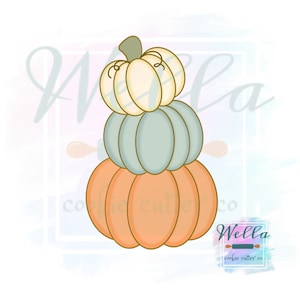 Pumpkin Tower Cookie Cutter with Optional Stencil, Fall Cookie Cutter