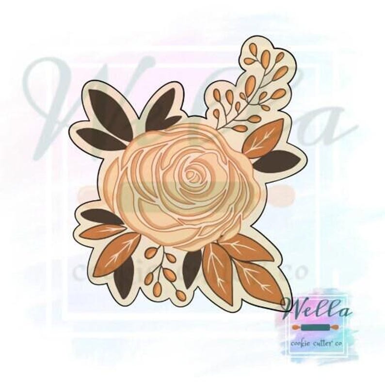 Floral Cookie Cutter, Fall Floral Cutter image 1