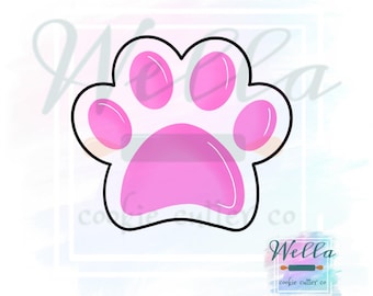 Paw Print Cookie Cutter with Optional Stencil