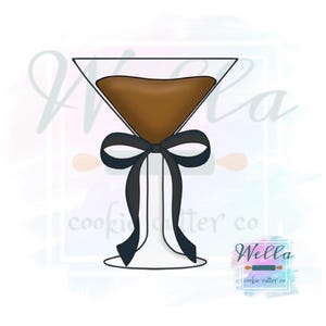 Expresso Martini with Bow Cookie Cutter - Optional Stencil Guide