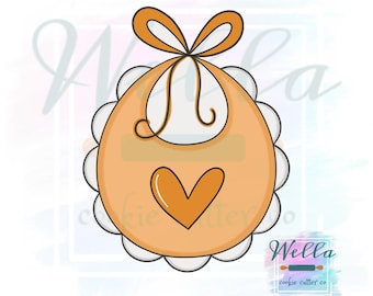 Baby Bib with Tied Bow Cookie Cutter, Baby Bib Cookie Cutter