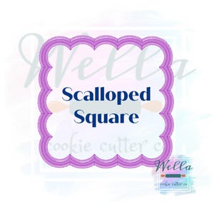 Scalloped Square Plaque Cookie Cutter, Plaque Cookie Cutter