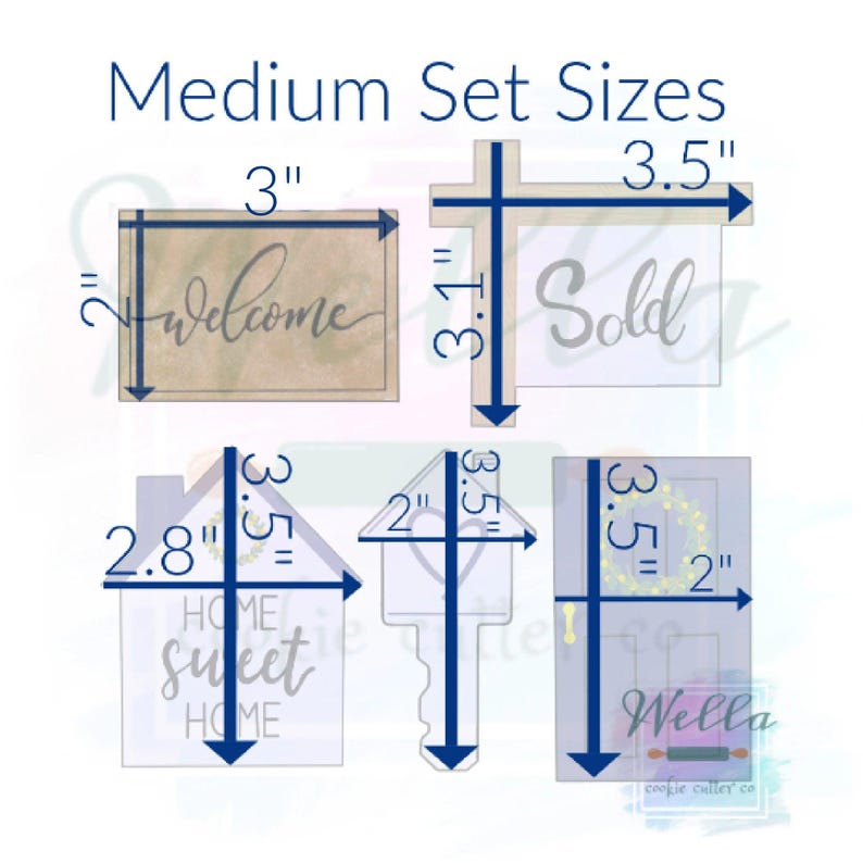 Housewarming Cookie Cutter Set with Optional Stencils, Realtor Cookie Cutter Set image 2