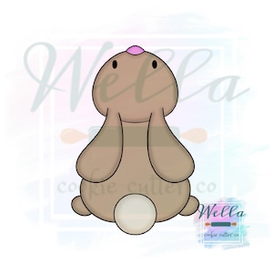 Bunny Looking Up Cookie Cutter, Star Gazing Bunny Cookie Cutter, Easter Cookie Cutter