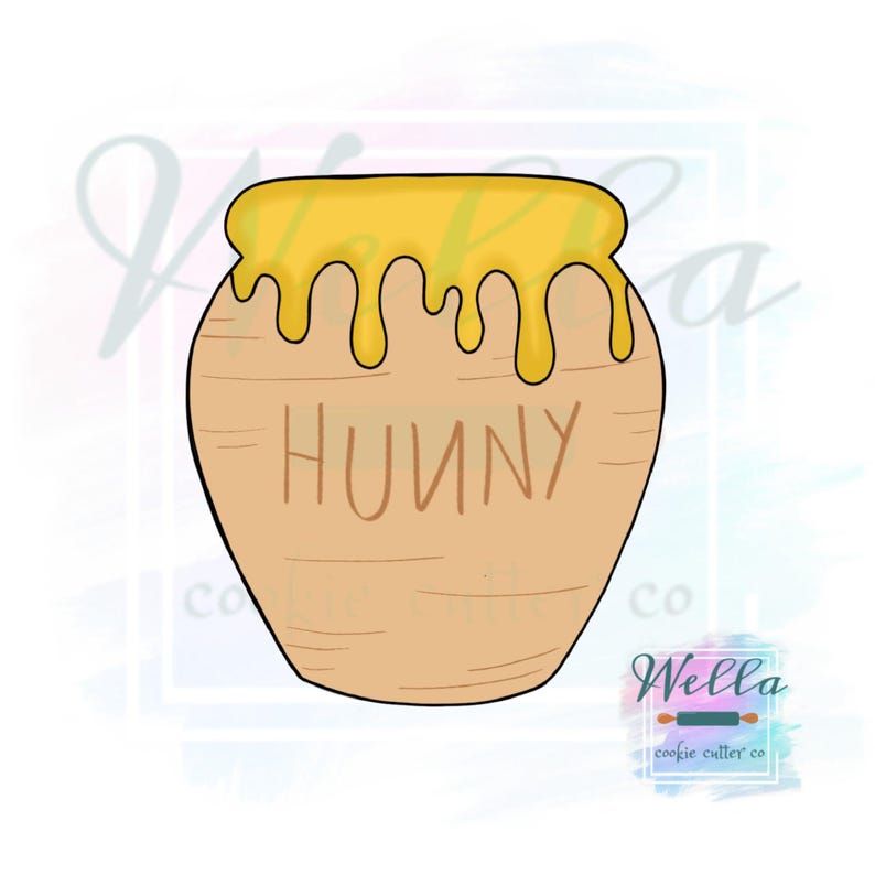 Honey Pot No Top Cookie Cutter, Pot of Hunny Cookie Cutter, Baby Shower Cookie Cutter, Sweet as can Bee Baby Shower image 1
