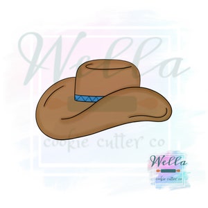 Cowboy Hat Cookie Cutter, Cowgirl Hat Cookie Cutter, Western Cookie Cutter, Hat Cookie Cutter