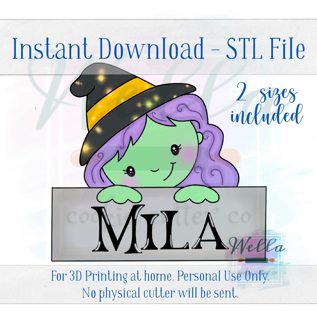 Digital STL File Witch Name Plaque Cookie Cutter 2 Sizes Etsy digital-stl-file-witch-name-plaque-cookie-cutter-2-sizes-etsy