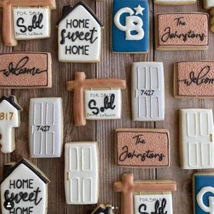 Housewarming Cookie Cutter Set with Optional Stencils, Realtor Cookie Cutter Set image 5