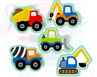 Construction Truck Set Cookie Cutters - Set of 5 Cookie Cutters - may be purchased separately