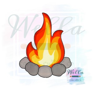 Campfire on Rocks Cookie Cutter, Camping Cookie Cutter, Fire Cookie Cutter