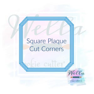 Square Plaque with Cut Corners Cookie Cutter, Ring Box Plaque, Square Plaque Cookie Cutter