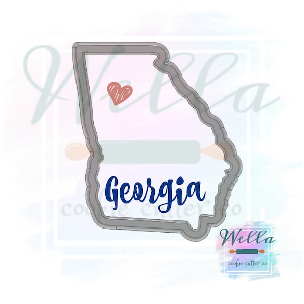 State of Georgia Cookie Cutter, GA Cookie Cutter, Georgia Cookie Cutter