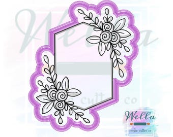Cortador de galletas hexagonal alargado con forma floral