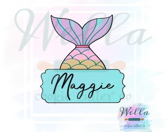 Mermaid Tail Plaque Cookie Cutter