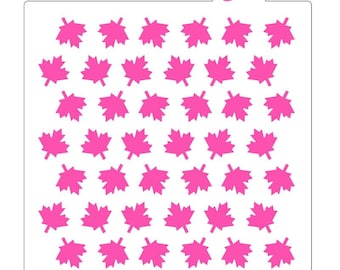 Pochoir motif feuilles d'érable, pochoir biscuit érable, pochoir fond feuilles d'automne, pochoir automne