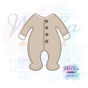Baby PJ&#39;s Cookie Cutter, Baby Footie Jammies Cookie Cutter