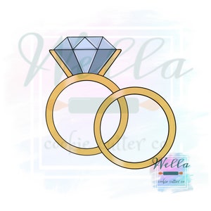 Wedding Rings Cookie Cutter, His and Hers Cookie Cutter, Ring Cookie Cutter, Mr and Mrs Ring Cookie Cutter