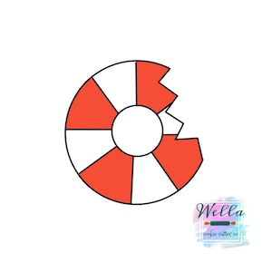 Life Preserver Shark Bite Cookie Cutter, Round - No cut out hole in middle