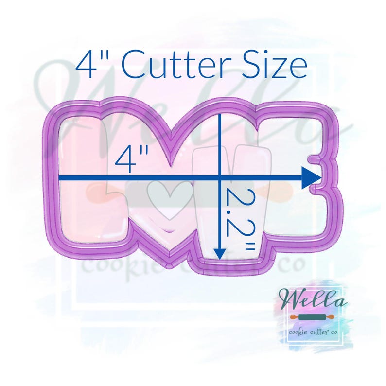 Love Cookie Cutter with Cut Out Heart and Optional Stencil, Valentine's Day Cookie Cutter, Love Cookie Cutter image 6