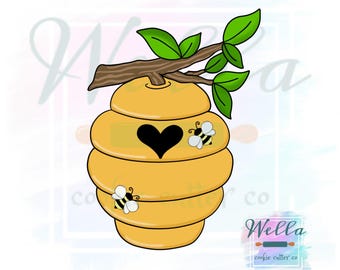 Beehive on Limb Cookie Cutter, Sweet as Can Bee Cookie Cutter