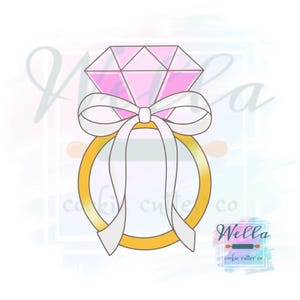 Wedding Ring with Long Bow Cookie Cutter
