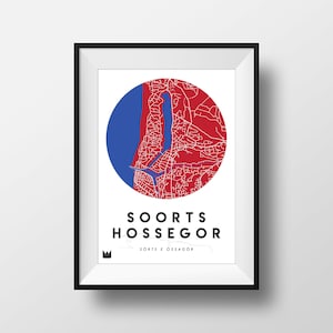Poster/Affiche de la ville de Soorts-Hossegor, Carte d'Hossegor, City map A3 ou A4