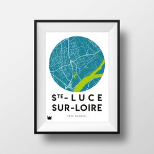 Poster/Affiche de la ville de Sainte-Luce-sur-Loire, Carte de Sainte-Luce-sur-Loire, City map A3 ou A4