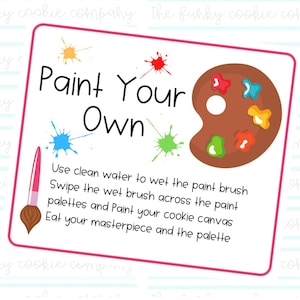 Paint Your Own Cookie Kit Instructions, General, Pink - Digital Download 6 Cards