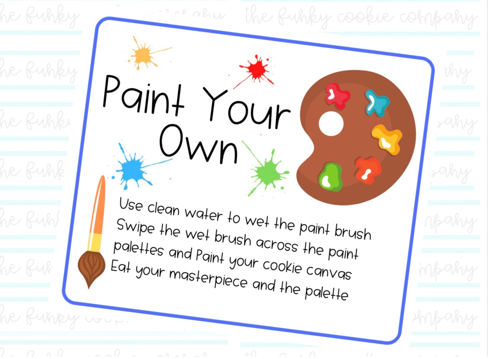 Paint Your Own Cookie Kit Instructions General Blue Etsy
