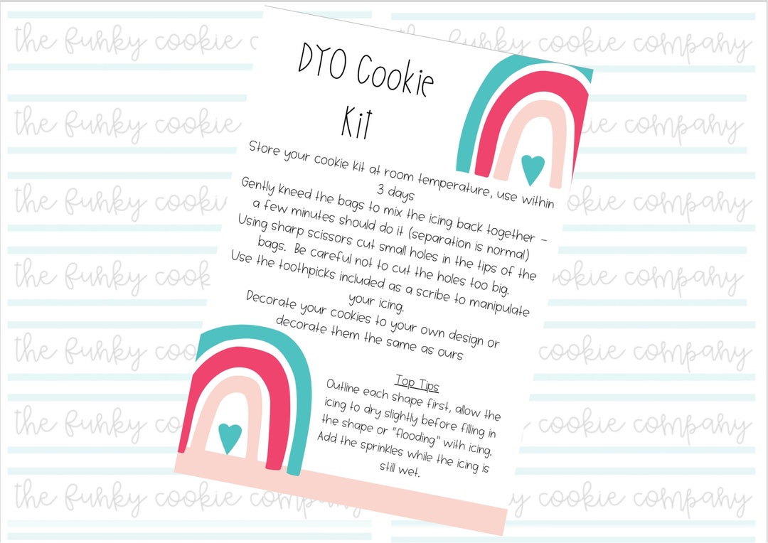 Decorate Your Own Cookie Kit Instructions, Rainbow Pink Digital