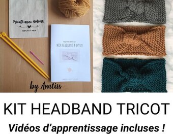 Kit pour apprendre à tricoter un headband avec vidéo