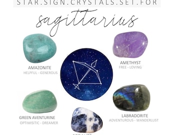 SAGITTARIUS Zodiac Crystals Set Stones for Sagittarius Zodiac