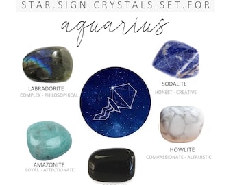Aquarius Zodiac Crystal Set - Etsy
