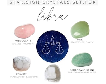 Birthstone Libra Star Stone LIBRA Zodiac Crystals Set Stones For