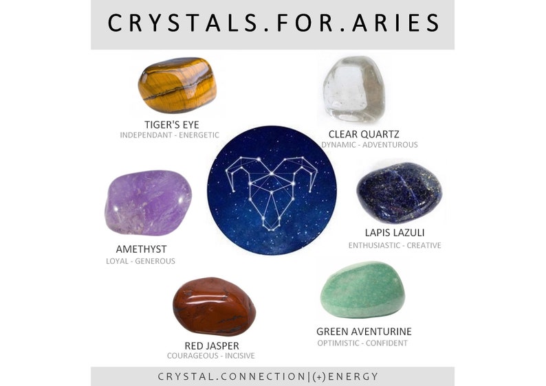 ARIES Zodiac Crystals Set Crystals Stones for Aries Zodiac Etsy