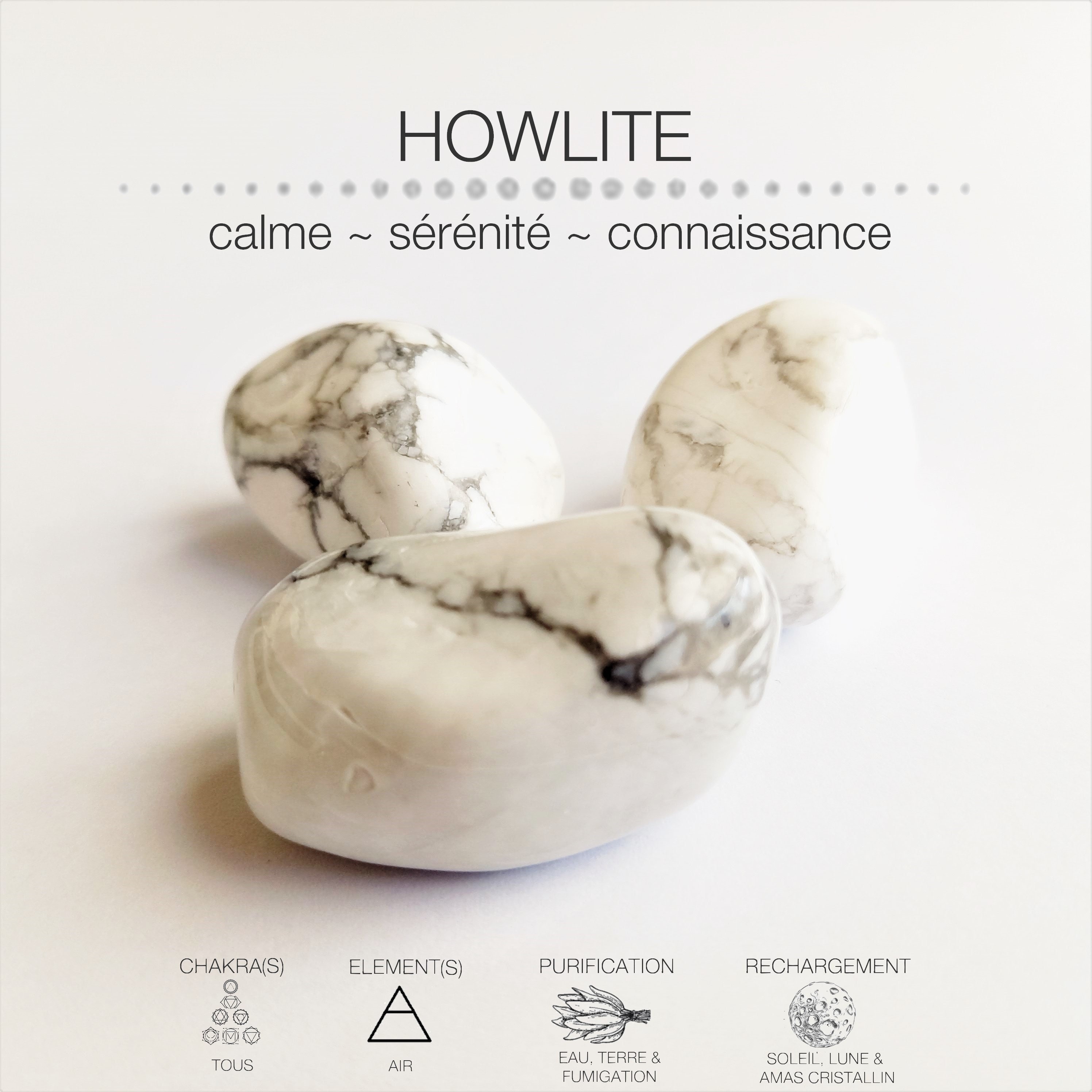 Howlite Polie // Howlite Pierre Roulée Cristal Howlite