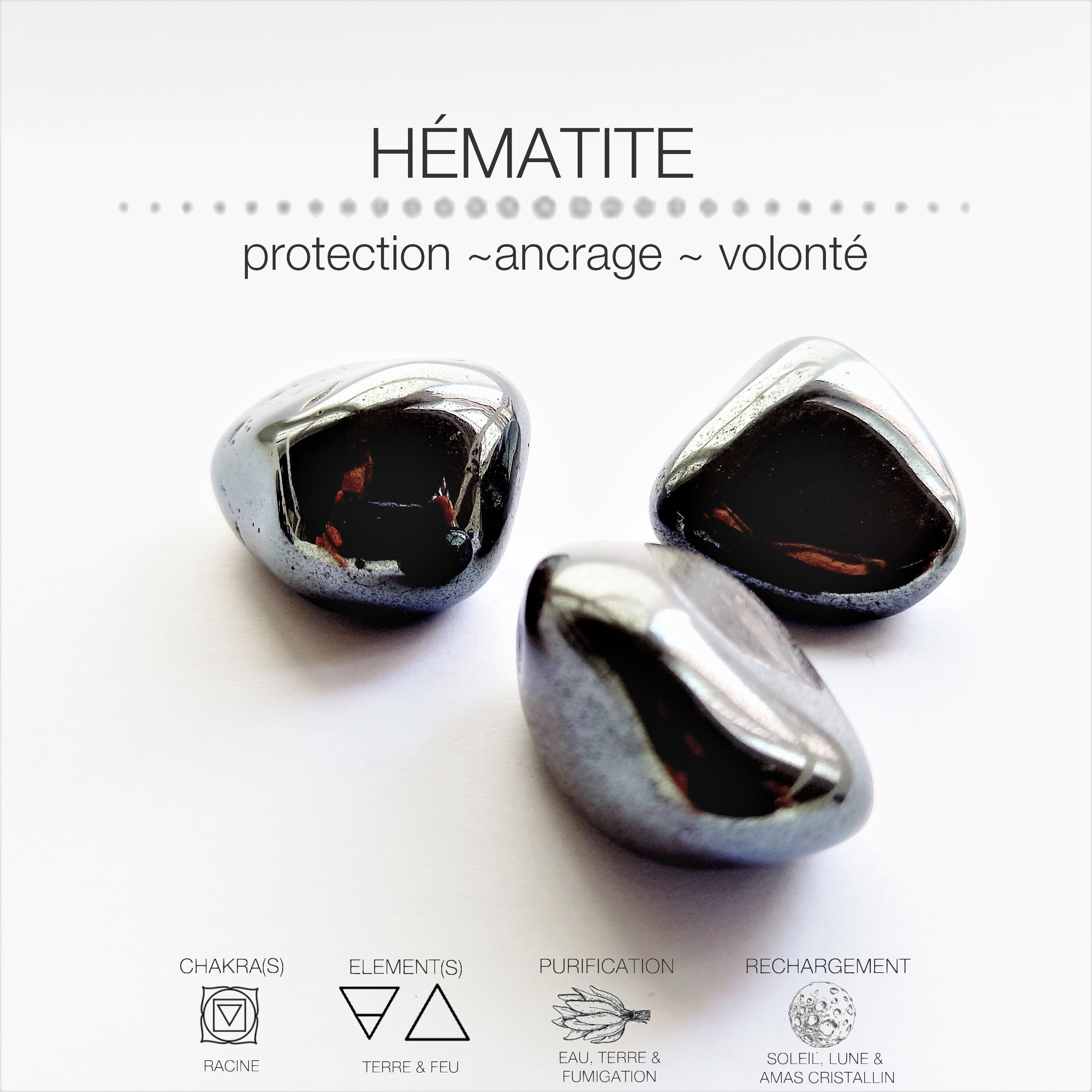 Hematite Polie // Hématite Pierre Roulée Cristal Hématite